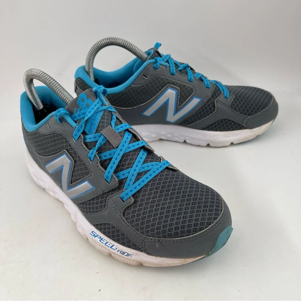New Balance Women’s 490V3 Grey Blue Lace-Up Running Shoes - Size 7.5
